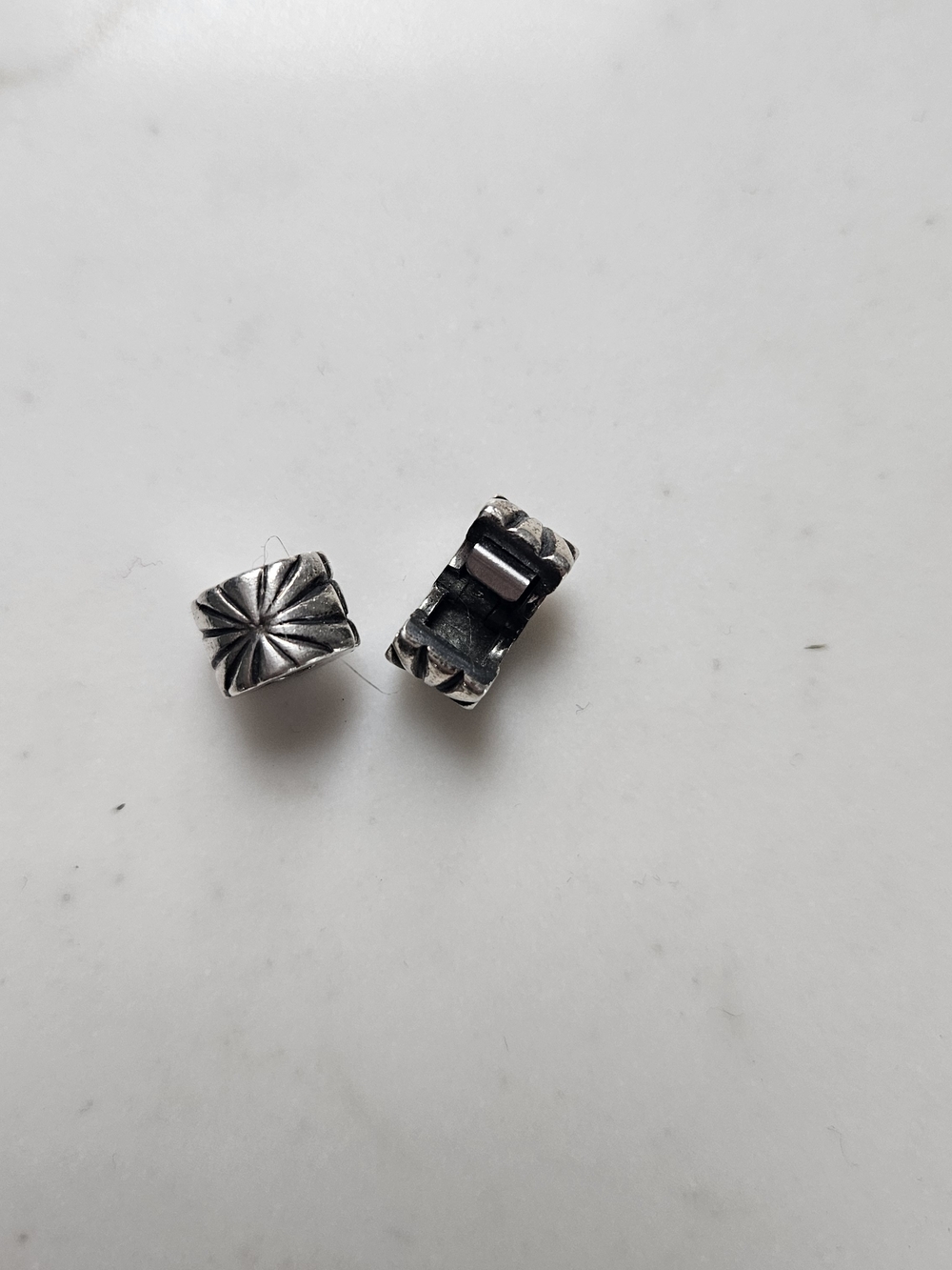 Retired Sterling Silver Pandora Set Of 2 Sunburst Clip Charms/Beads